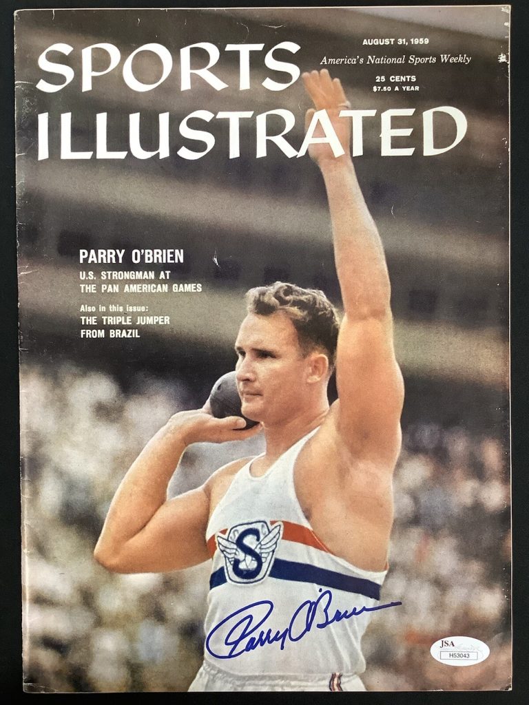Parry O’Brien Signed Sports Illustrated 8/31/59 No Label Olympic Gold Auto JSA