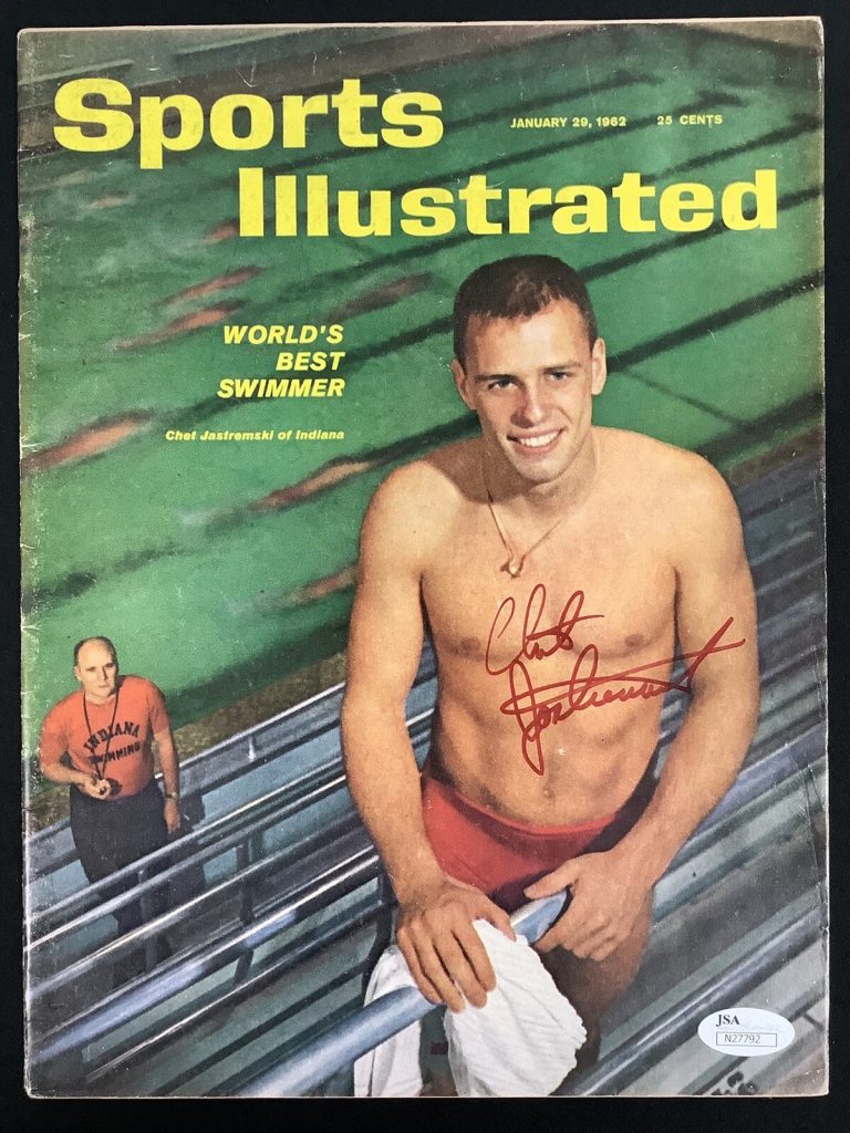 Chet Jastremski Signed Sports Illustrated 1/29/62 No Label Olympic Swim Auto JSA