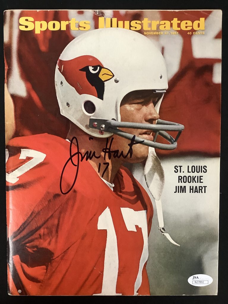 Jim Hart Signed Sports Illustrated 11/27/67 No Label Cardinals Football Auto JSA
