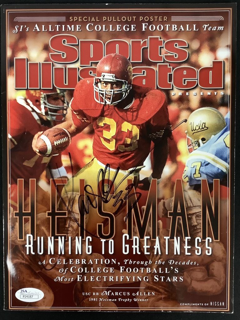 Marcus Allen Signed Sports Illustrated All Time Team No Label USC Auto HOF JSA