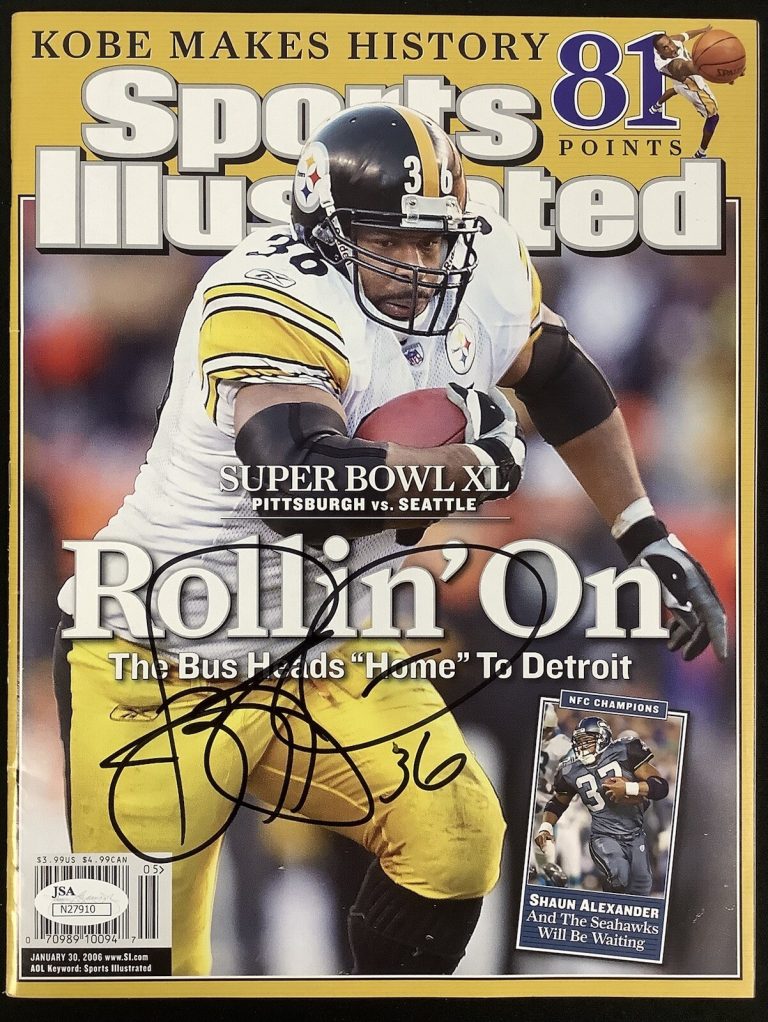 Jerome Bettis Signed Sports Illustrated 1/30/06 No Label Steelers Auto HOF JSA