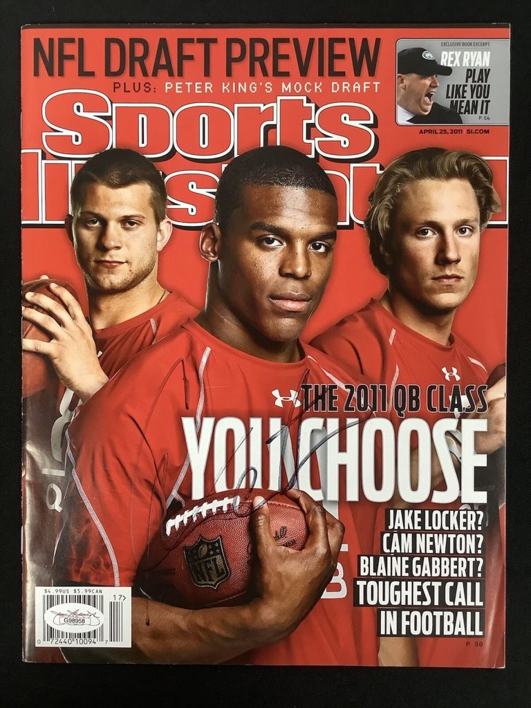 Cam Newton Sports Illustrated Mag 4/25/11 No Label Tigers Football Auto MVP JSA