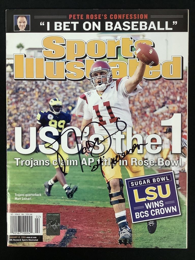 Matt Leinart Signed Sports Illustrated No Label 1/12/04 USC Auto Leinart Holo