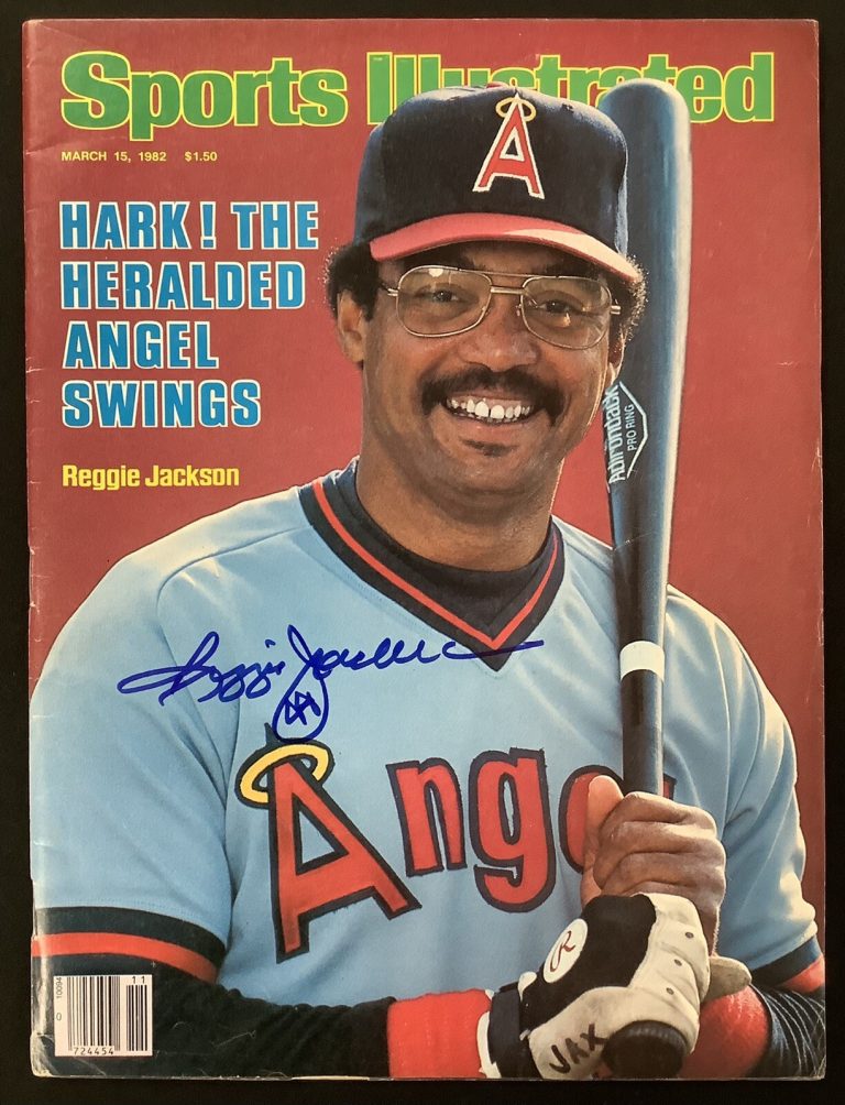Reggie Jackson Signed Sports Illustrated 3/15/82 No Label CA Angels Auto HOF JSA