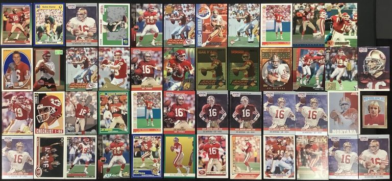 Joe Montana Lot of 47 Cards Unsigned Mixed Vintage Topps ProSet UD Score Fleer