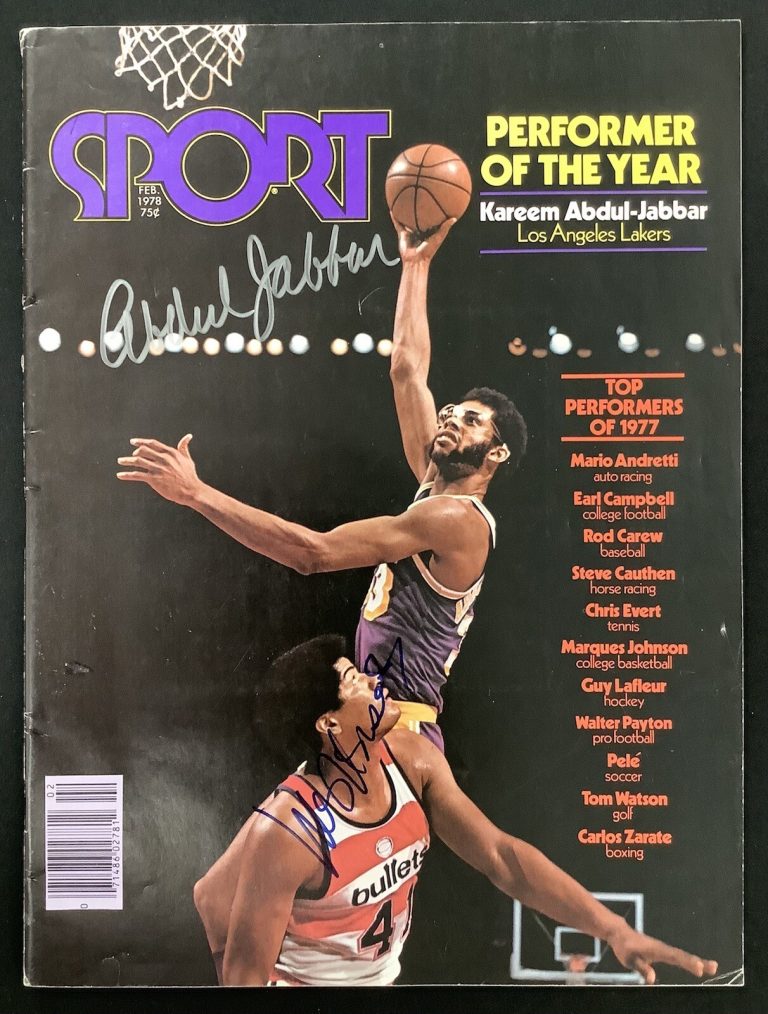 Kareem Abdul-Jabbar Signed Sport Mag Feb 1978 No Label Lakers W Unseld Auto JSA