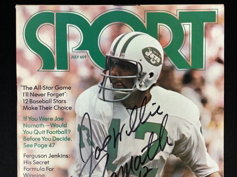Joe Namath Signed Sport Mag July 72 No Label NY Jets Football Autograph HOF JSA