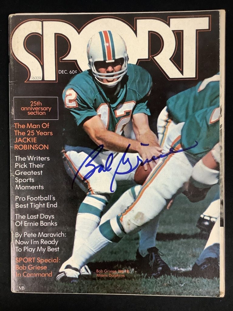 Bob Griese Signed Sport Mag Dec 71 No Label Dolphins Football Auto MVP HOF JSA