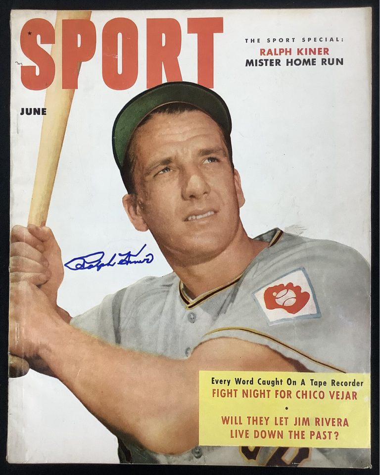 Ralph Kiner Signed Sport Magazine June 1952 No Label Pirates Autograph HOF JSA