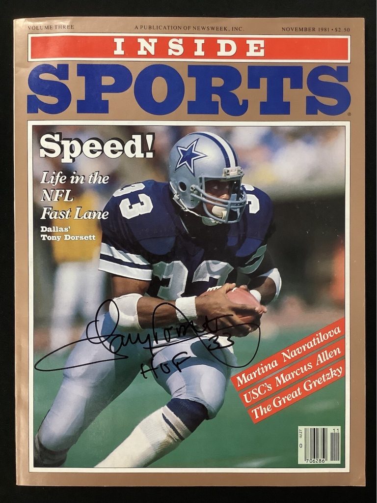 Tony Dorsett Signed Inside Sports Magazine Nov 1981 Heisman Cowboys Auto HOF JSA