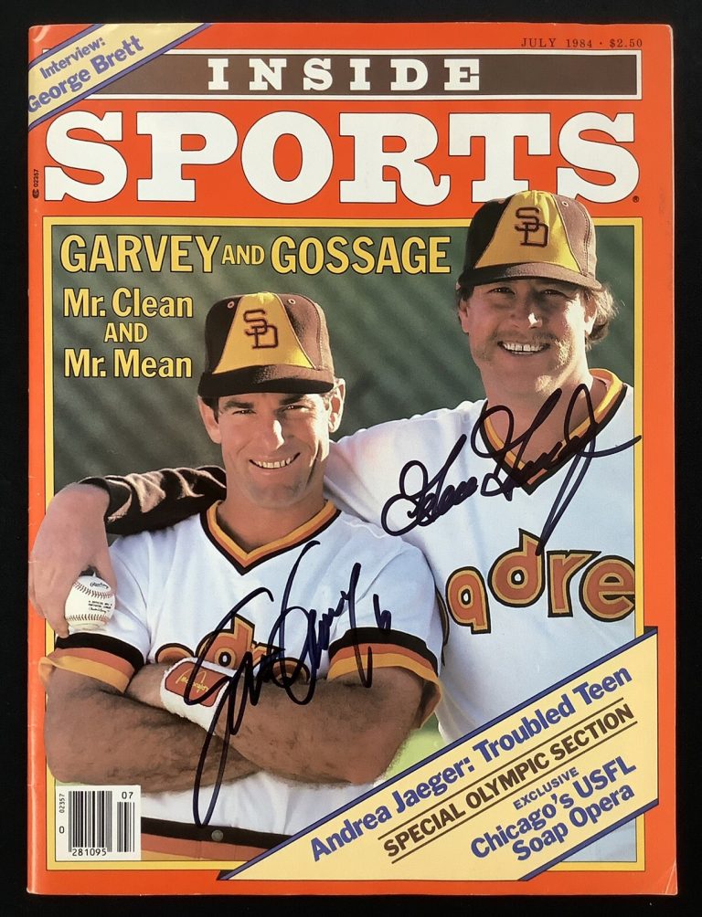 Goose Gossage Signed Inside Sports Magazine July 1984 Steve Garvey Auto HOF JSA