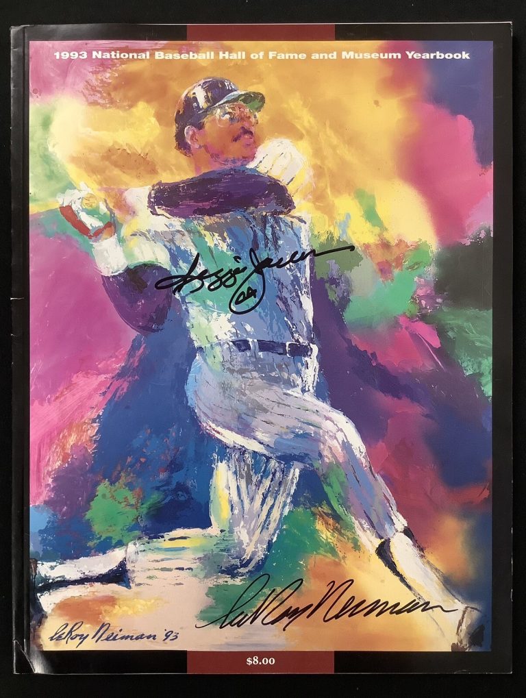 Reggie Jackson Signed 1993 HOF Induction Yearbook Yankees LeRoy Neiman Auto JSA