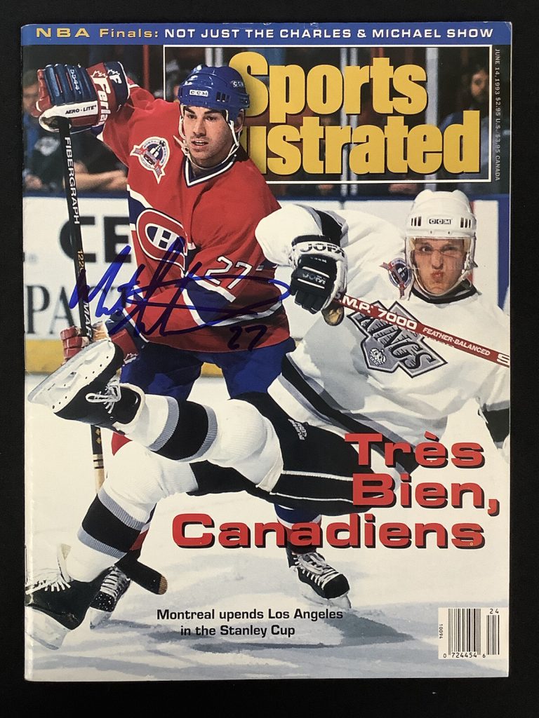 Mathieu Schneider Signed Sports Illustrated Mag 6/14/93 No Label Hockey Auto JSA