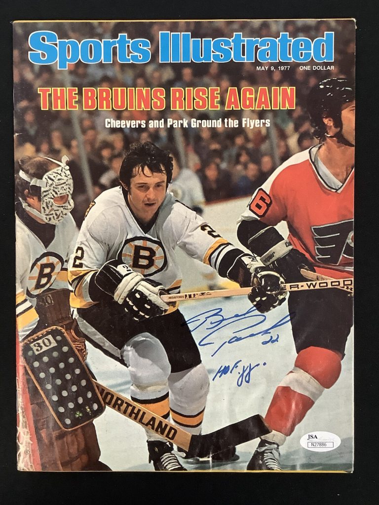 Brad Park Signed Sports Illustrated 5/9/77 No Label Hockey Bruins Auto HOF JSA