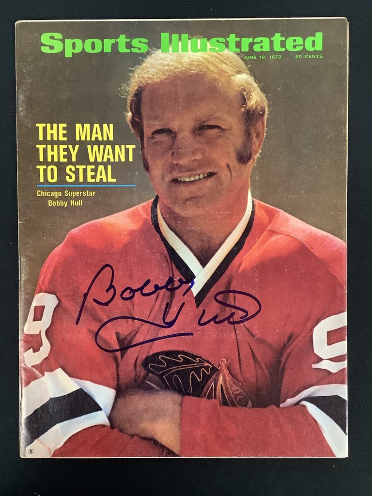 Bobby Hull Signed Sports Illustrated 6/19/72 No Label Hockey Blackhawks Auto JSA