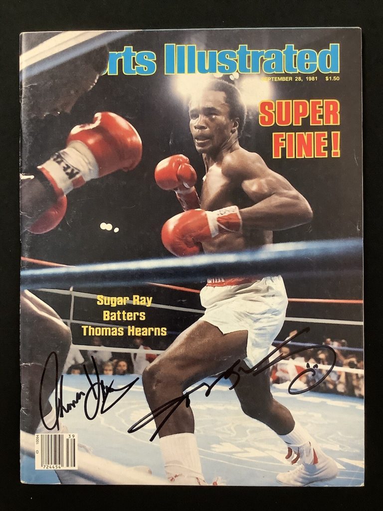 Sugar Ray Leonard Signed Sports Illustrated 9/28/81 No Label v T Hearns Auto JSA