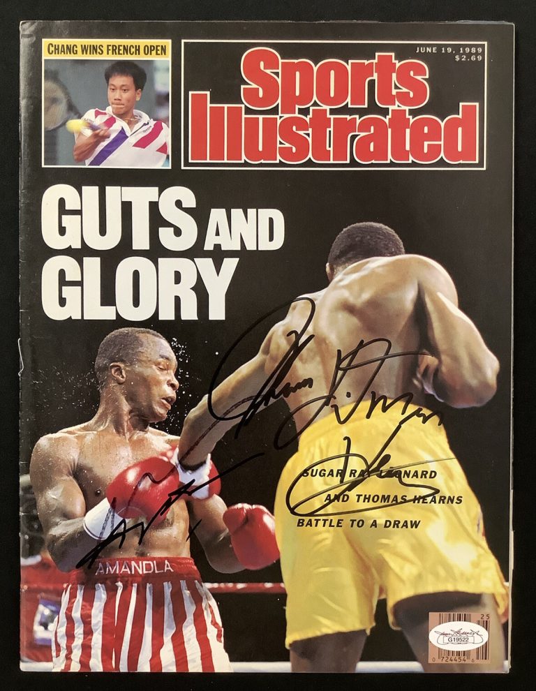 Sugar Ray Leonard Signed Sports Illustrated 6/19/89 No Label v T Hearns Auto JSA