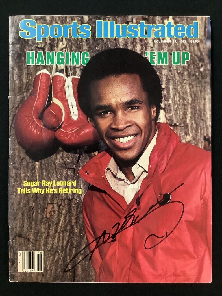 Sugar Ray Leonard Signed Sports Illustrated 11/15/82 NoLabel Glove Autograph JSA