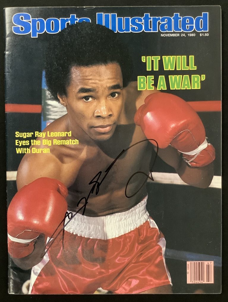 Sugar Ray Leonard Signed Sports Illustrated 11/24/82 No Label Rematch Auto JSA