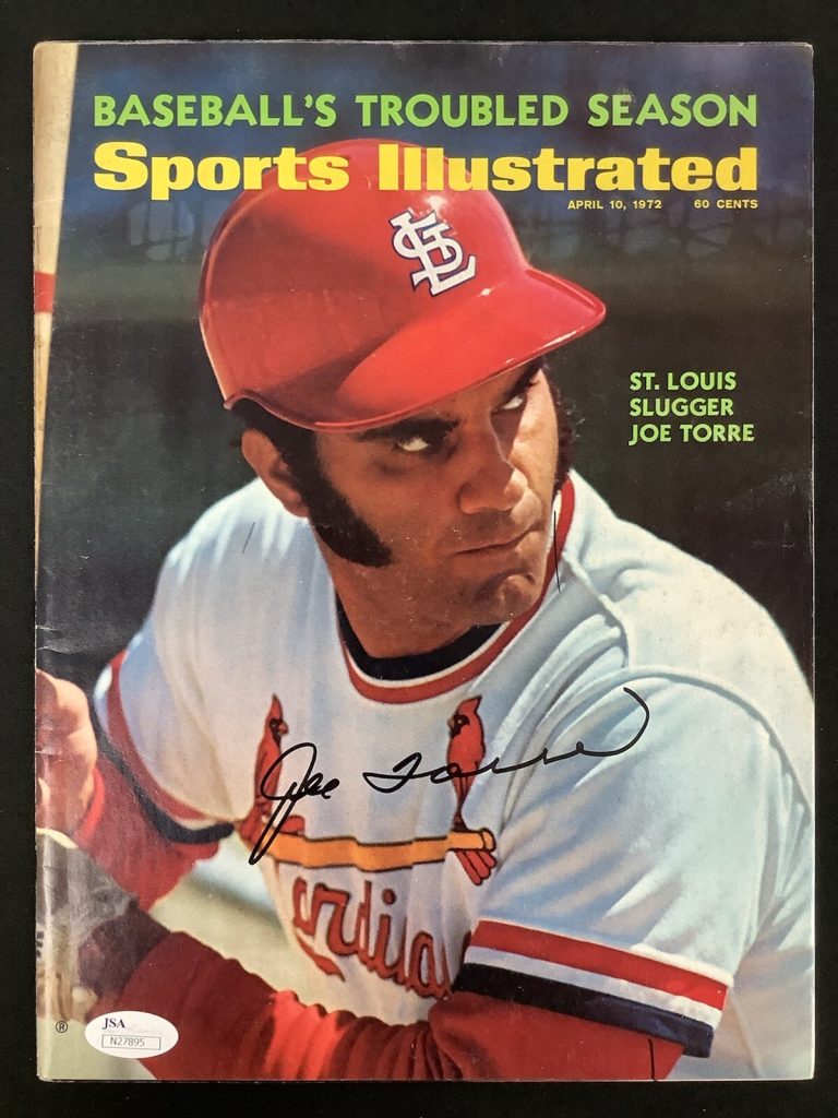Joe Torre Signed Sports Illustrated 4/10/72 No Label Baseball Cardinals Auto JSA