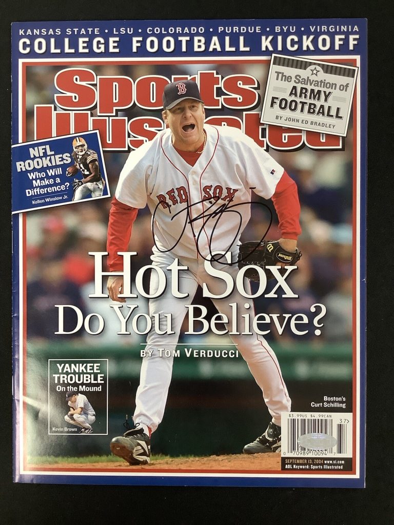 Curt Schilling Signed Sports Illustrated 9/13/04 No Label Baseball Auto Steiner