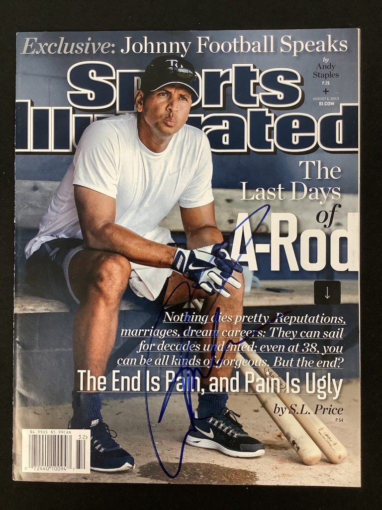 Alex Rodriguez Signed Sports Illustrated 8/5/13 No Label Baseball NYY Auto JSA