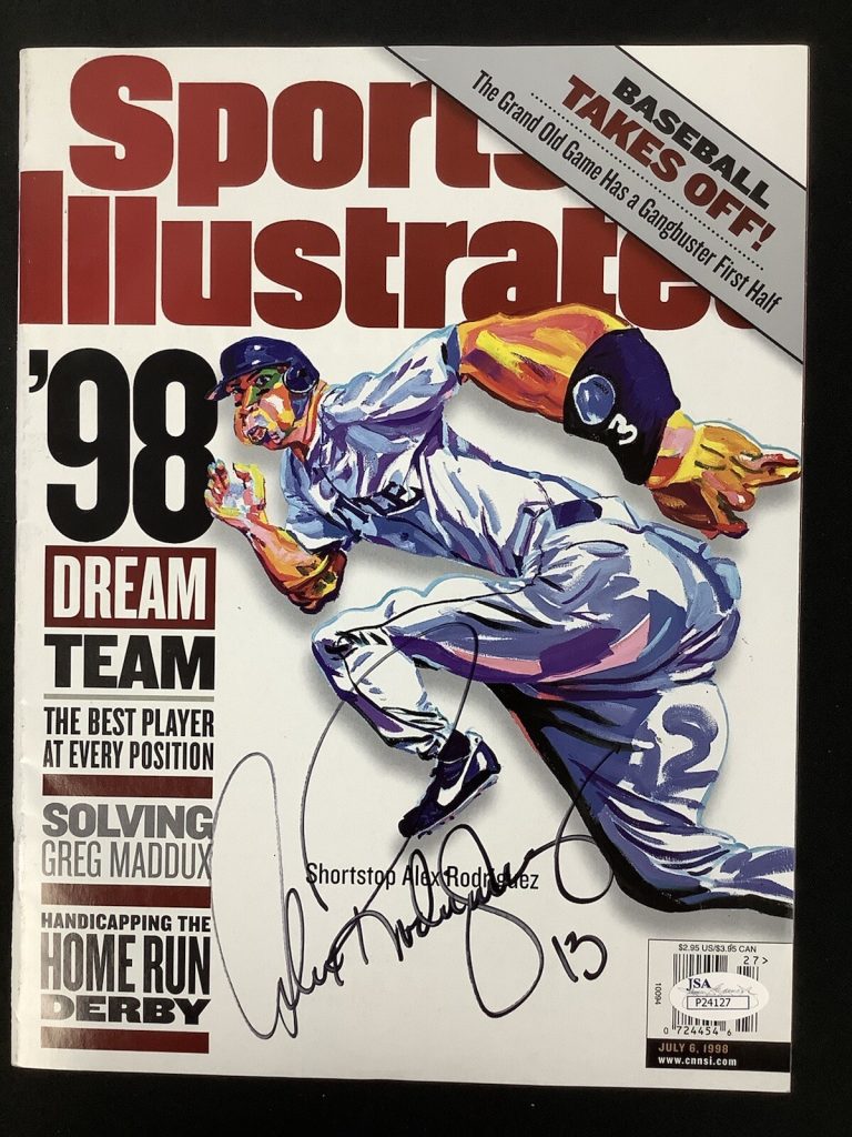 Alex Rodriguez Signed Sports Illustrated 7/6/98 No Label Baseball NYY Auto JSA
