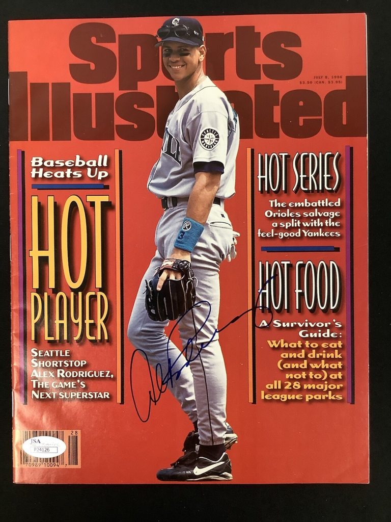 Alex Rodriguez Signed Sports Illustrated 7/8/96 No Label Baseball NYY Auto JSA