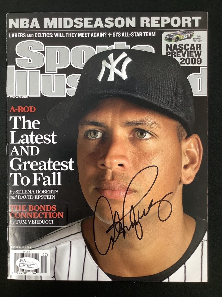 Alex Rodriguez Signed Sports Illustrated 2/15/09 No Label Baseball NYY Auto JSA
