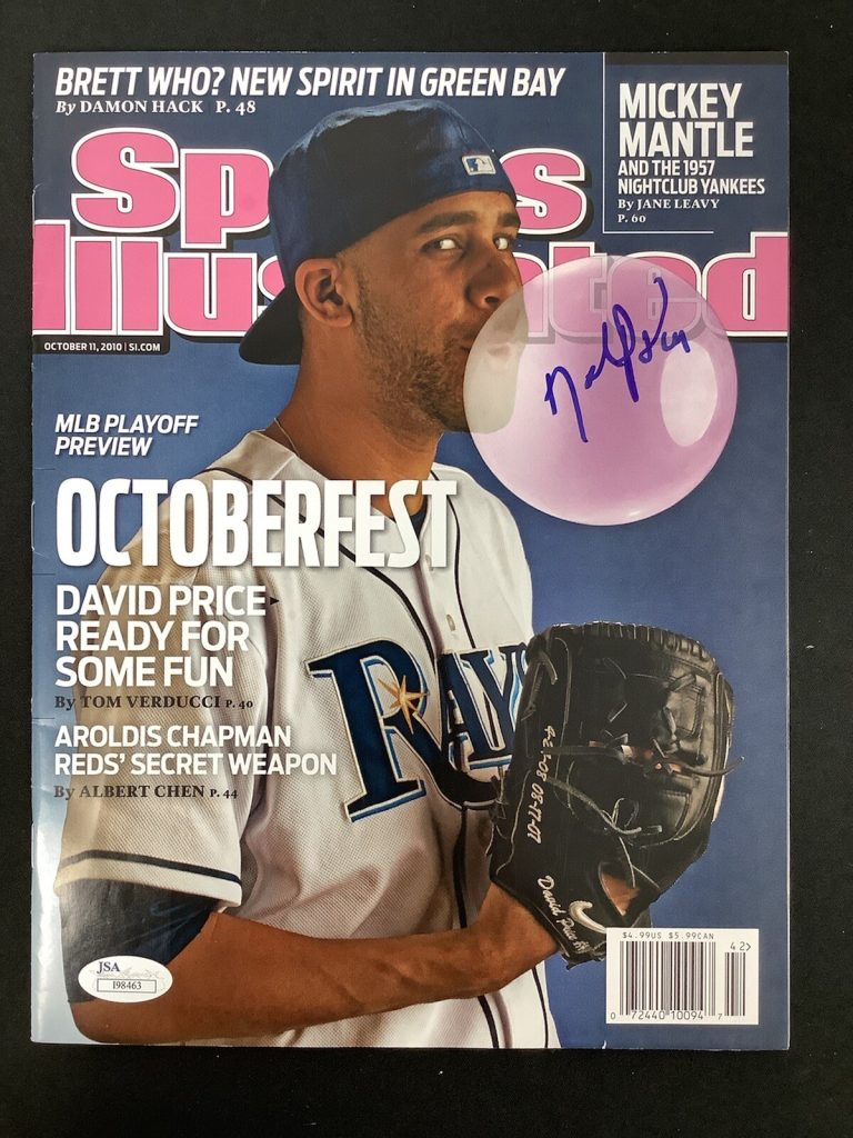 David Price Signed Sports Illustrated 10/11/10 No Label Baseball Rays Auto JSA