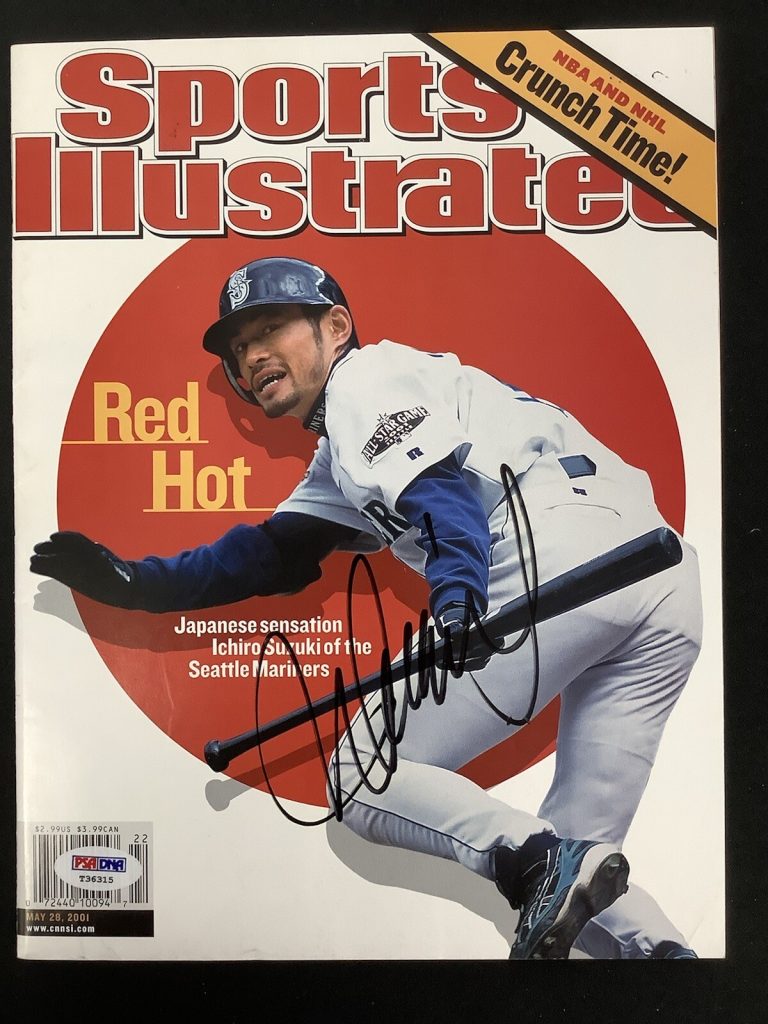 Ichiro Suzuki Signed Sports Illustrated 5/28/01 No Label Baseball Auto PSA/DNA