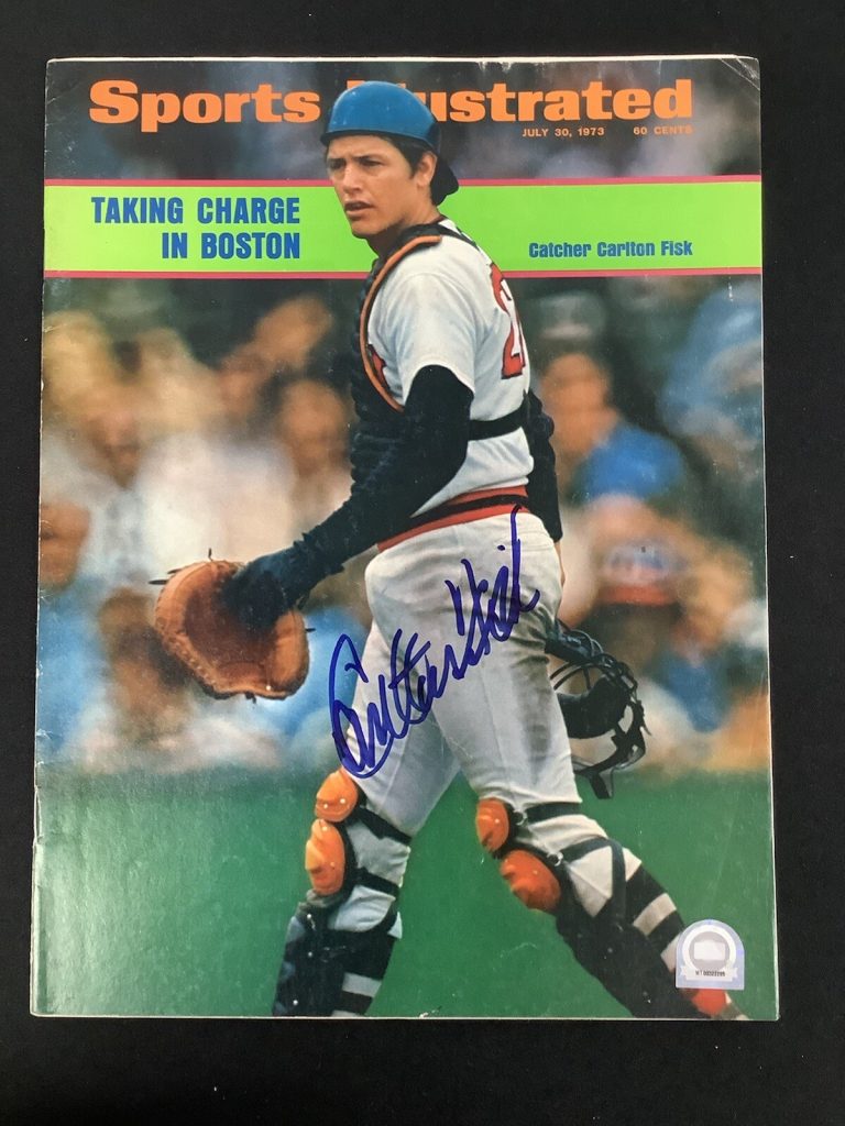 Carlton Fisk Signed Sports Illustrated 7/30/73 No Label Baseball Auto MLB Holo
