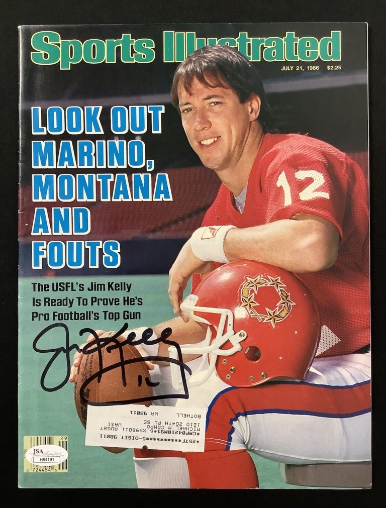 Jim Kelly Signed Sports Illustrated 7/21/86 USFL Rookie Cover Bills Auto HOF JSA