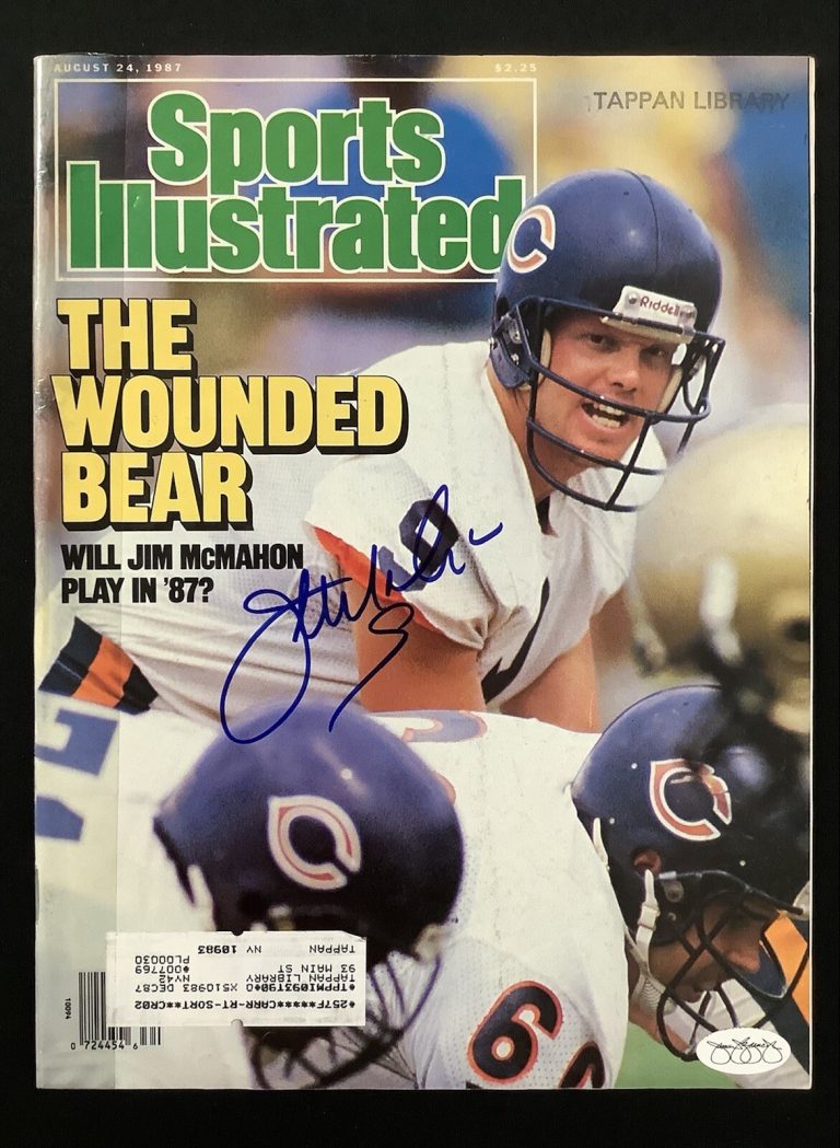 Jim McMahon Signed Sports Illustrated Mag 8/24/87 Chicago Bears QB Autograph JSA