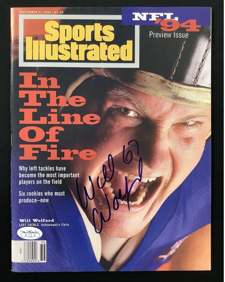 Will Wolford Signed Sports Illustrated Mag 9/5/94 No Label Colts Autograph JSA