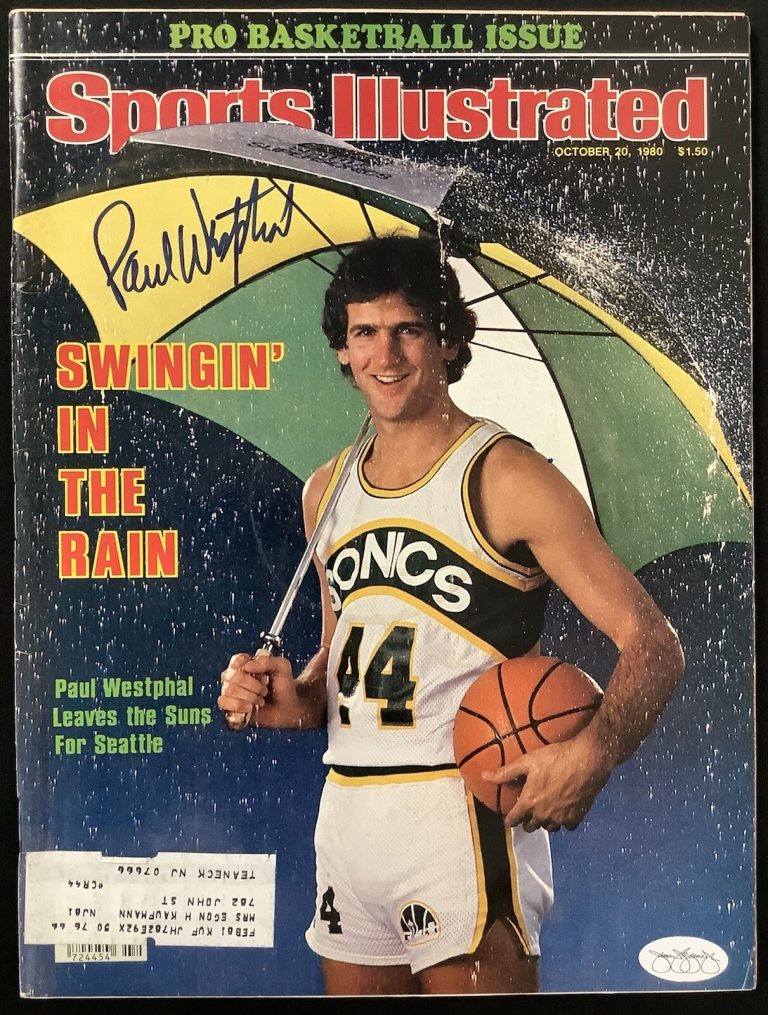 Paul Westphal Signed Sports Illustrated Mag 10/20/80 Sonics Celtics Auto HOF JSA