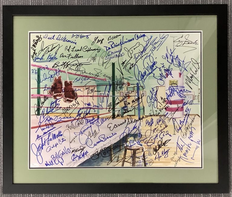 Jake LaMotta Signed Print 16x20 Boxing Basilio Norton Holmes Auto +67 Sigs JSA