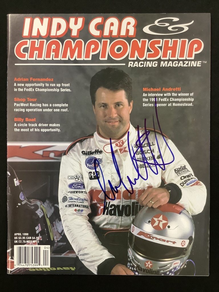 Michael Andretti Signed Indy Car Championship Racing Mag 1998 Formula 1 Auto TPG