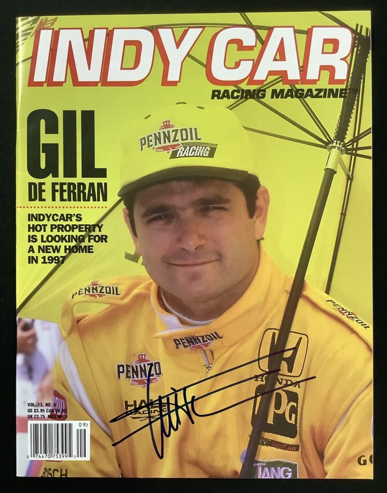 Gil de Ferran Signed IndyCar Racing Mag Sept 1996 No Label CART ROY Auto 500 TPG