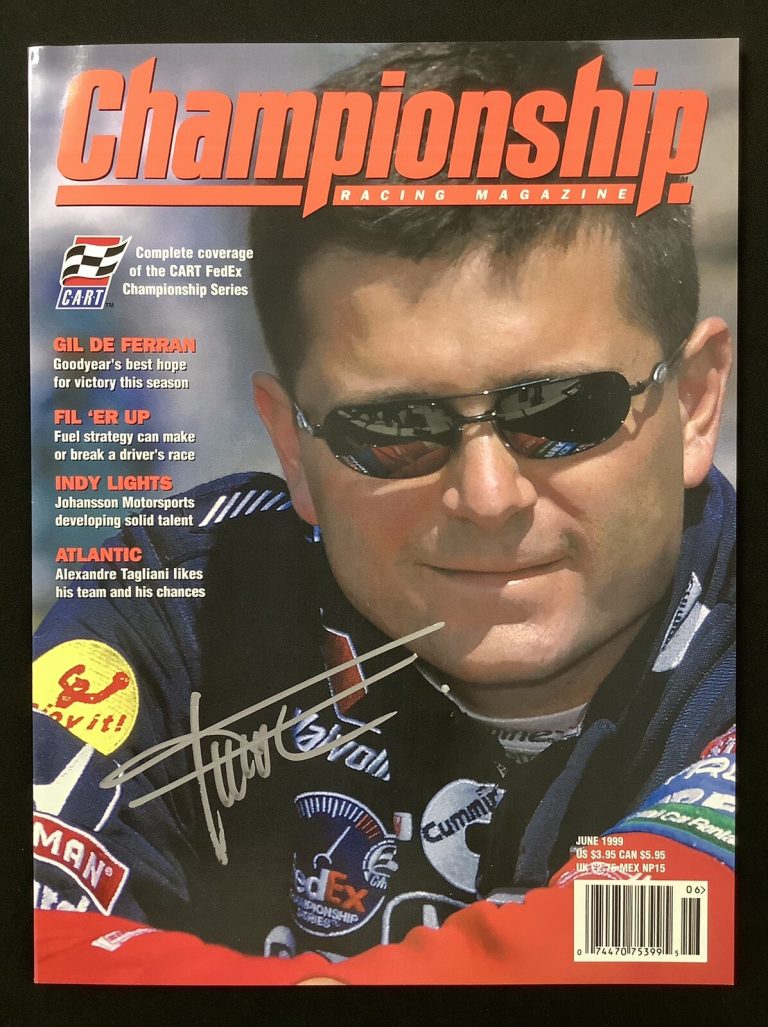 Gil de Ferran Signed Championship Racing Mag June 1999 CART FedEx Auto 500 TPG