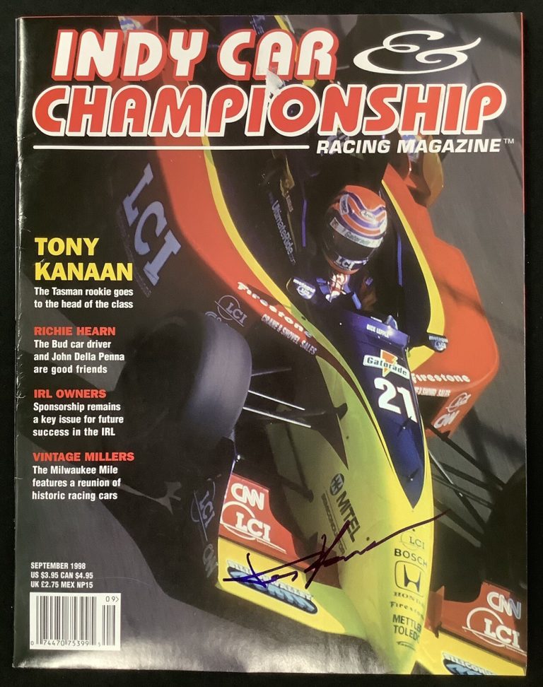 Tony Kanaan Signed Indy Car Championship Racing Mag Sept 1998 CART ROY Auto TPG
