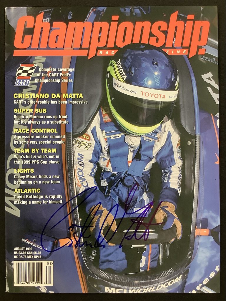 Cristiano da Matta Signed Championship Racing Mag Aug 1999 Champ CART Auto TPG