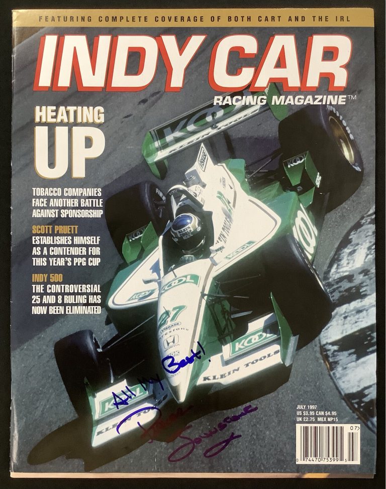 Parker Johnstone Signed IndyCar Racing Magazine July 1997 CART Autograph 500 TPG