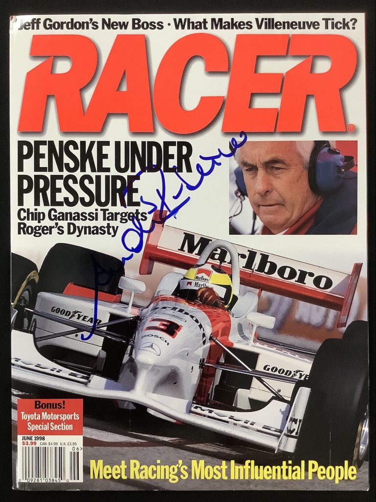 Andre Ribeiro Signed Racer Magazine June 1998 IndyCar CART Auto 500 Penske TPG