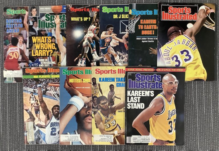 Sports Illustrated Mags Lot of 10 Basketball HOF Abdul-Jabbar Dr. J Larry Bird +