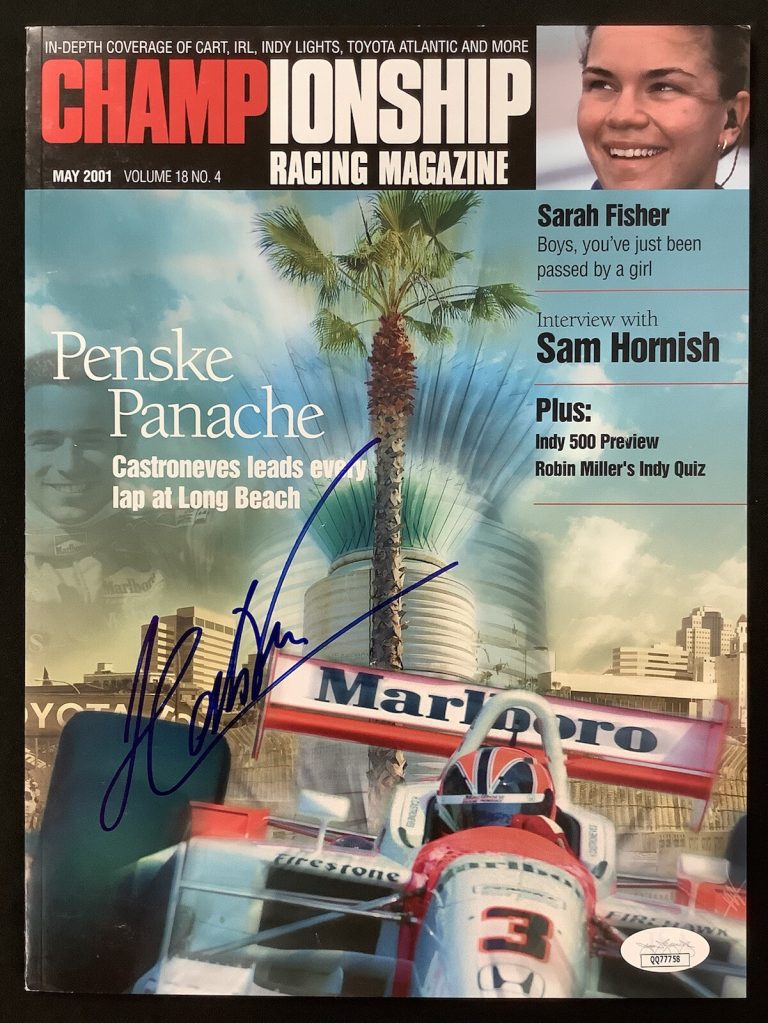 Helio Castroneves Signed Championship Racing Mag May 2001 Indy500 CART Auto JSA