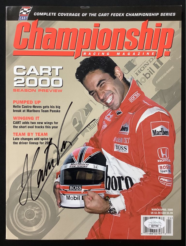 Helio Castroneves Signed Championship Racing Mag March2000 CART Preview Auto JSA