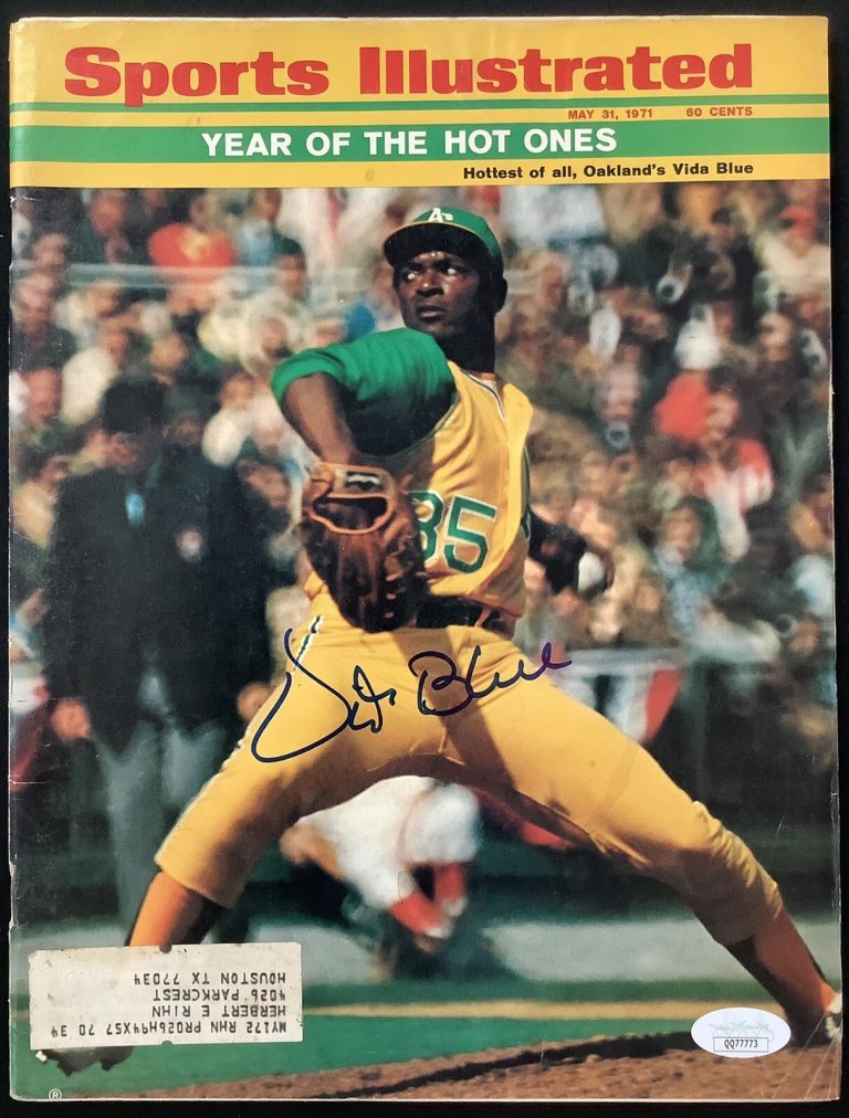 Vida Blue Signed Sports Illustrated 5/31/71 Oakland Athletics WSC Autograph JSA