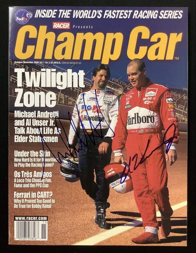 Michael Andretti Signed Champ Car Mag Oct 1999 Indy Racing Al Unser Jr Auto JSA