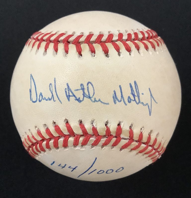 Don Mattingly Signed Baseball Budig Yankees Vintage Full Name Sig Autograph JSA